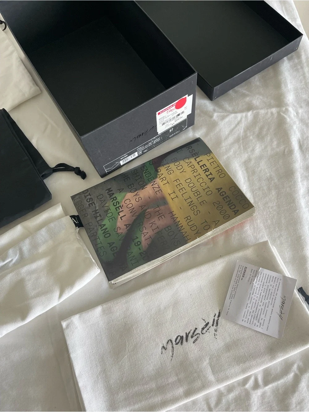 Marsell Women's Black Shoes Box With Dust Bags And Card